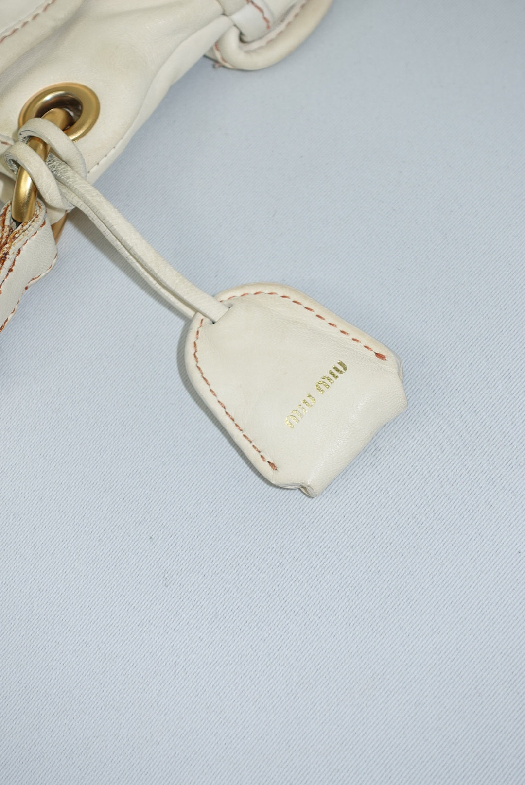 MIU MIU Vintage Coffer Off-White Matelassé Bag