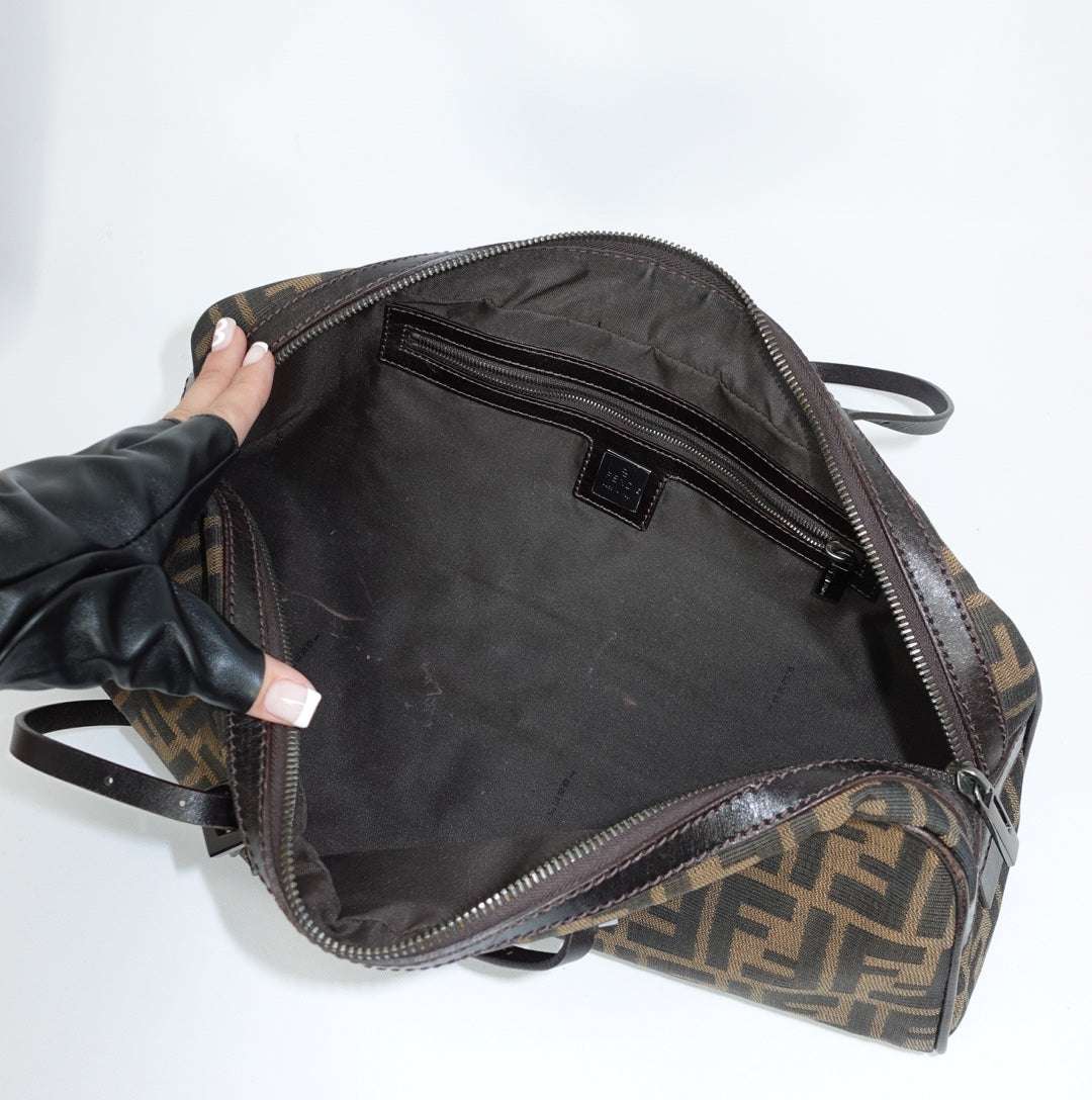 Fendi Bassotto Zucca Brown Bag