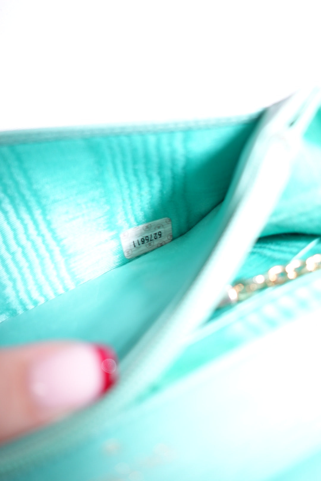 Chanel Re-Worked Flap W.O.C. Teal CC logo