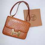 vintage hermes constance ostrich luxury handbag
