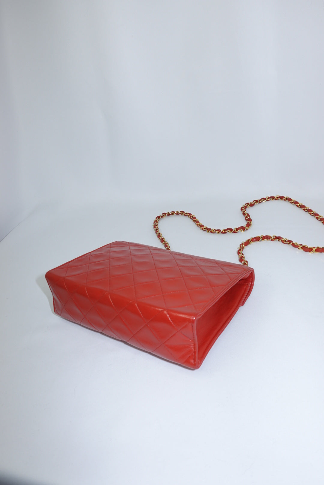 Chanel Vintage Camera Bag CC Logo Red Lambskin