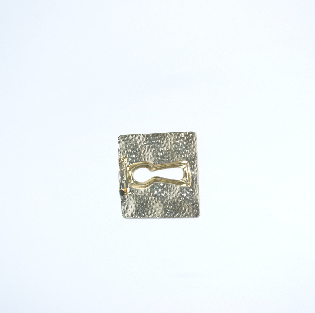 Gold Toned Lock Brooch
