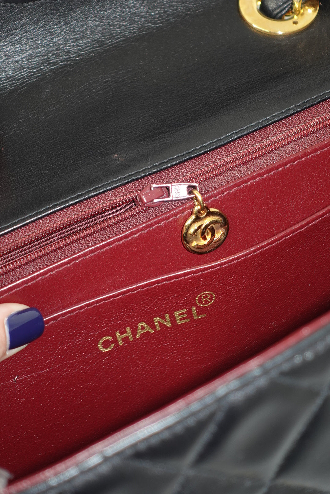 Chanel Vintage Jumbo Maxi Logo Lambskin Bag