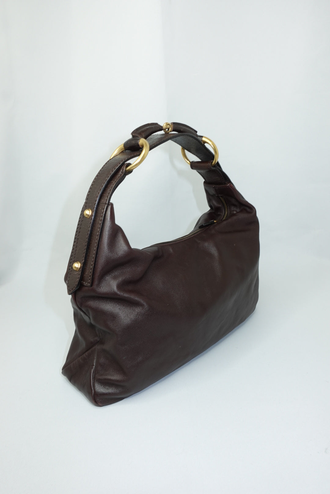 Gucci Vintage Horsebit Hobo Bag in Chocolate Leather