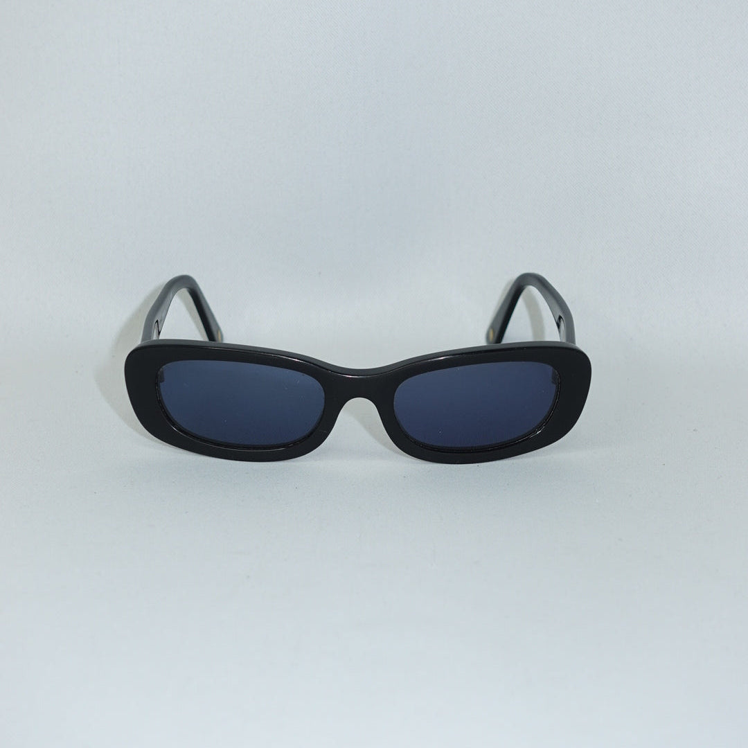 Chanel Black Y2K Sunglasses with Blue lenses
