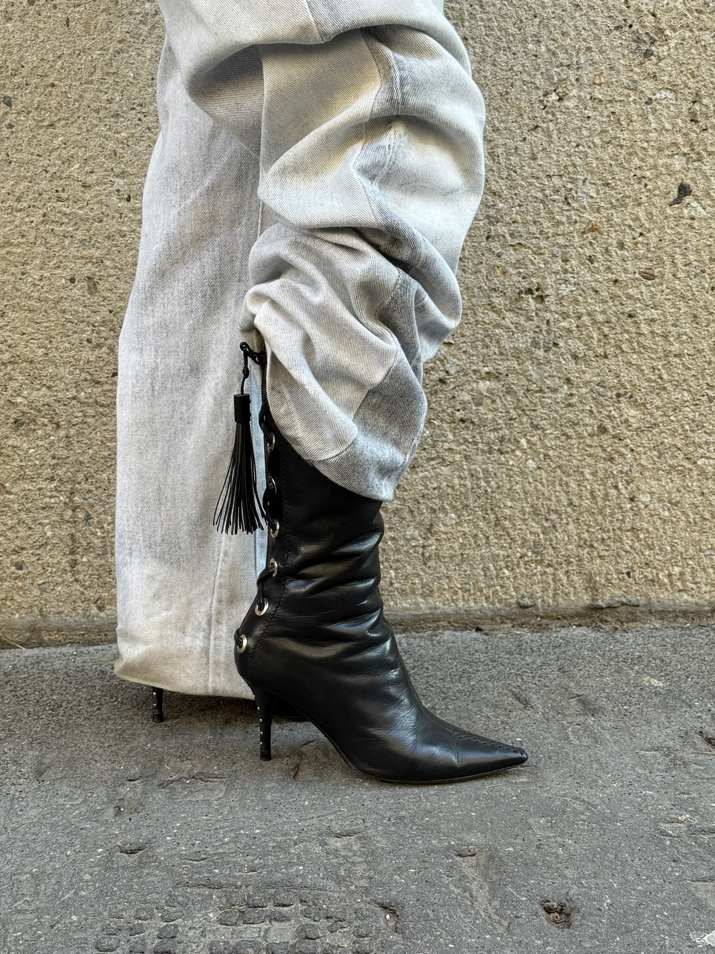 Yves Saint Laurent Vintage Laceup Boots 36.5