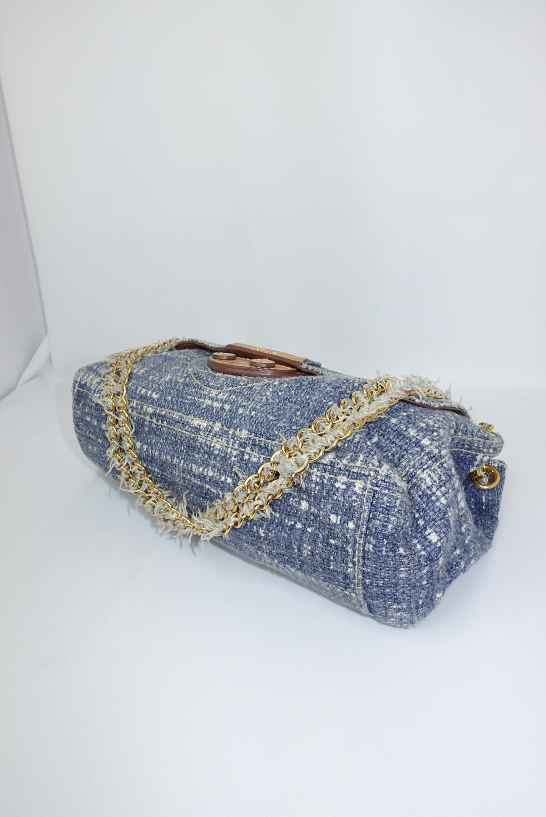 Prada Light Blue Tweed Vintage Bag