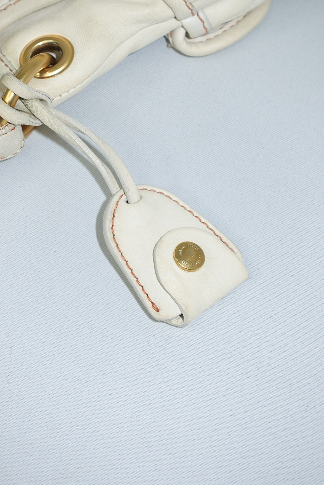 MIU MIU Vintage Coffer Off-White Matelassé Bag