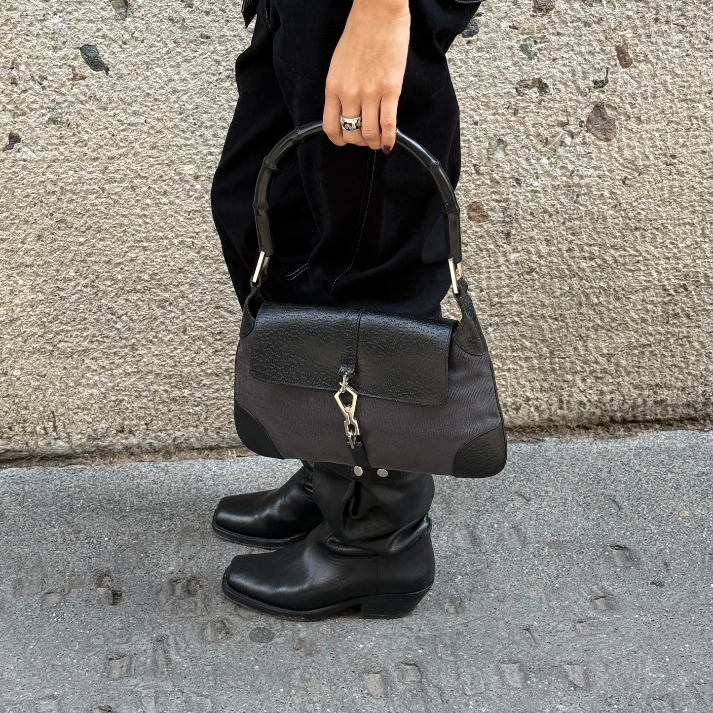 Gucci Black Jackie w/ Bamboo Handle
