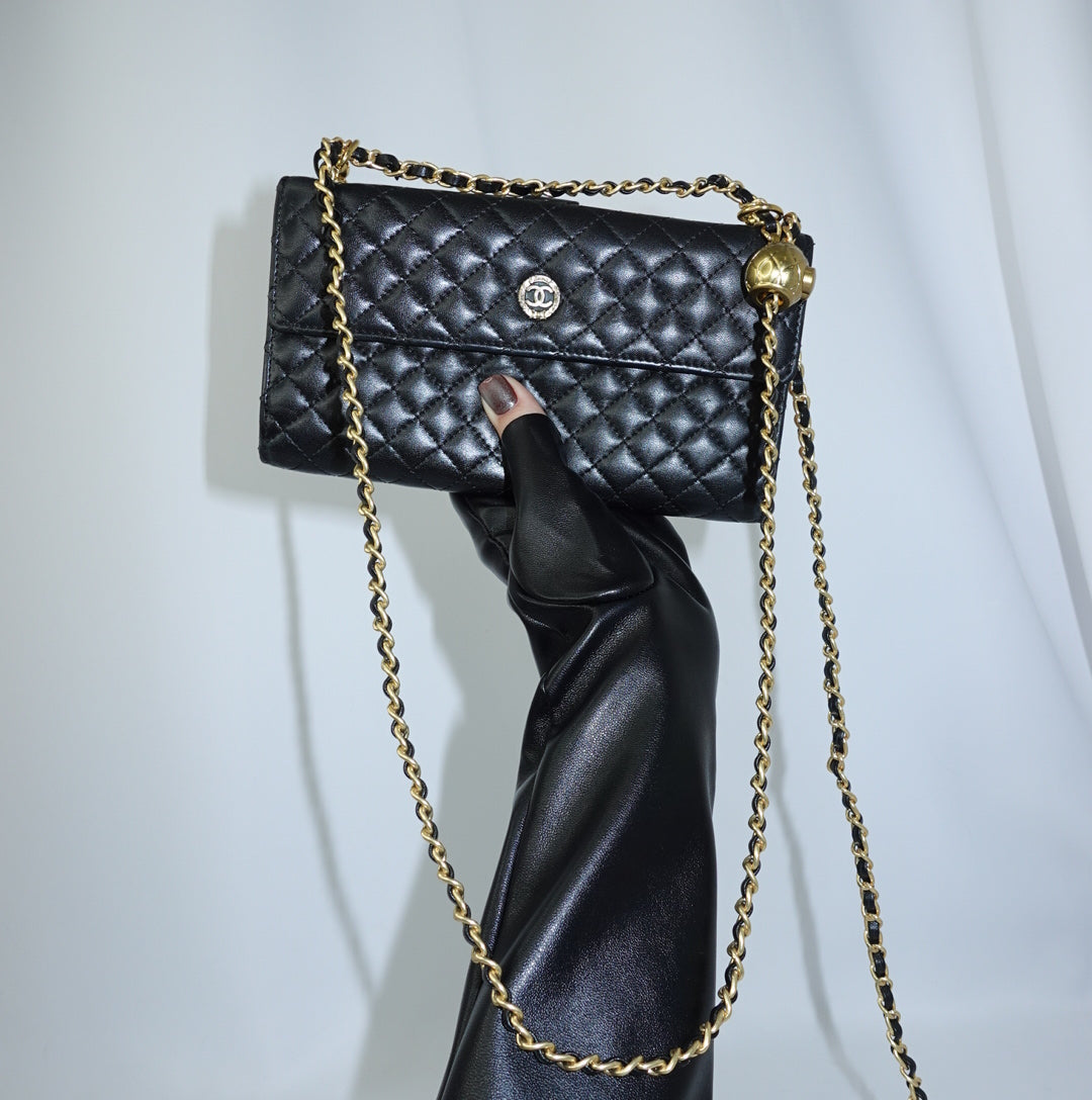 Chanel Black Wallet w/Chain