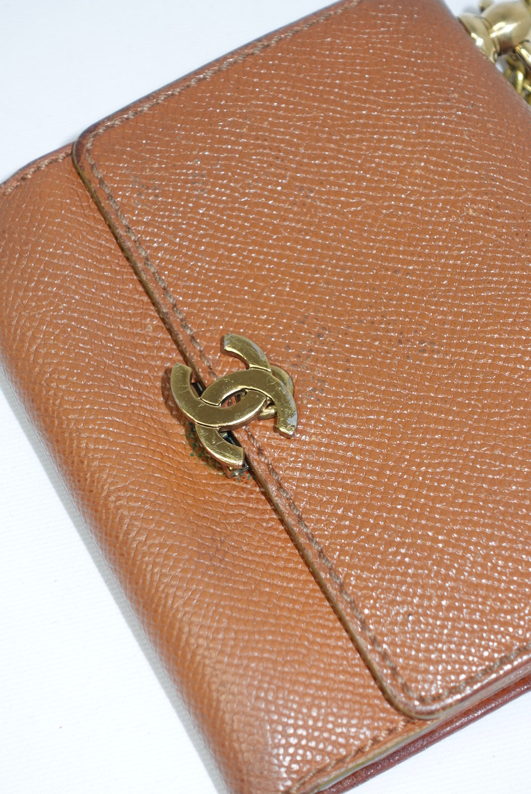 Re-Worked Chanel Vintage Caramel Brown Small W.O.C.