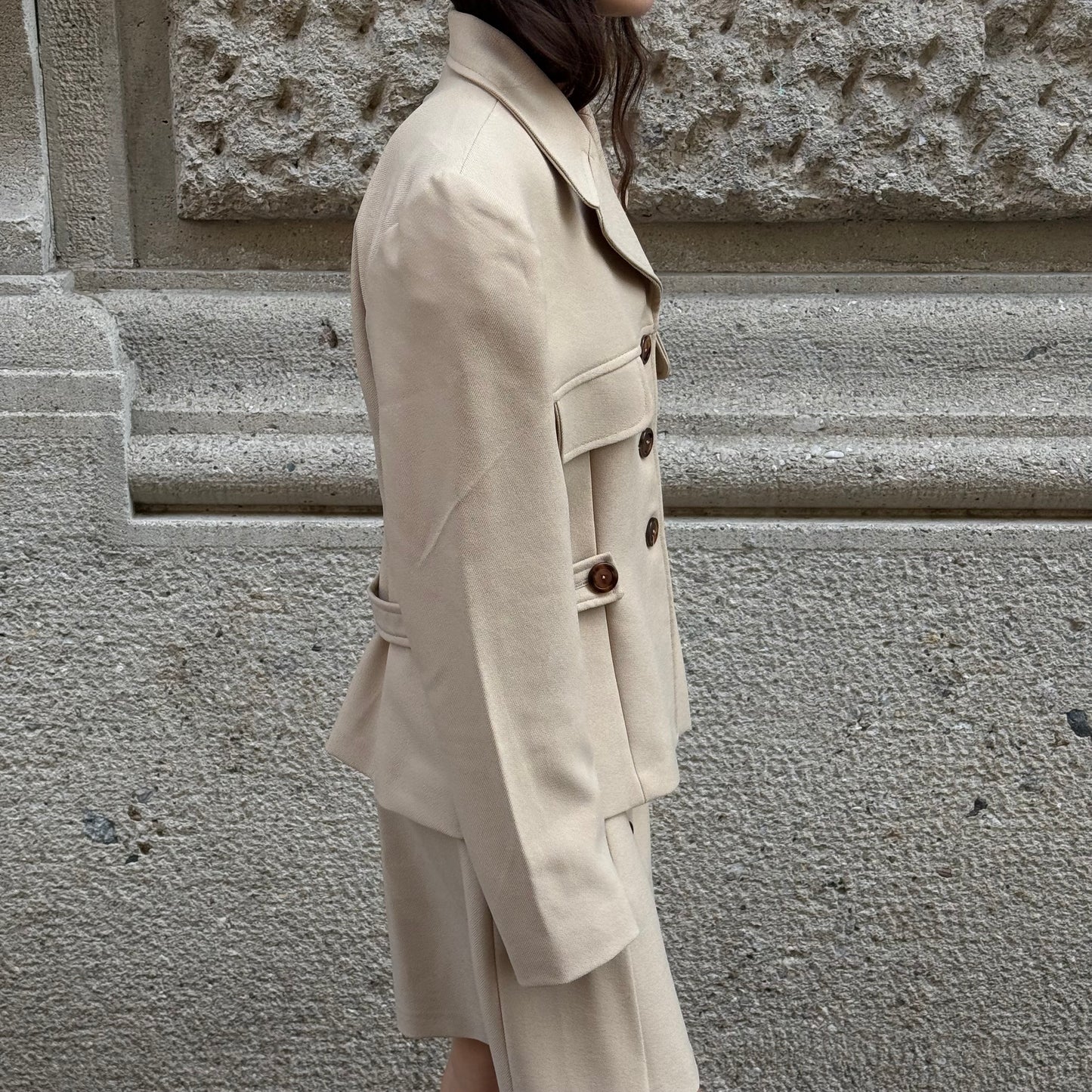 Beige Tailored Set (skirt + blazer)