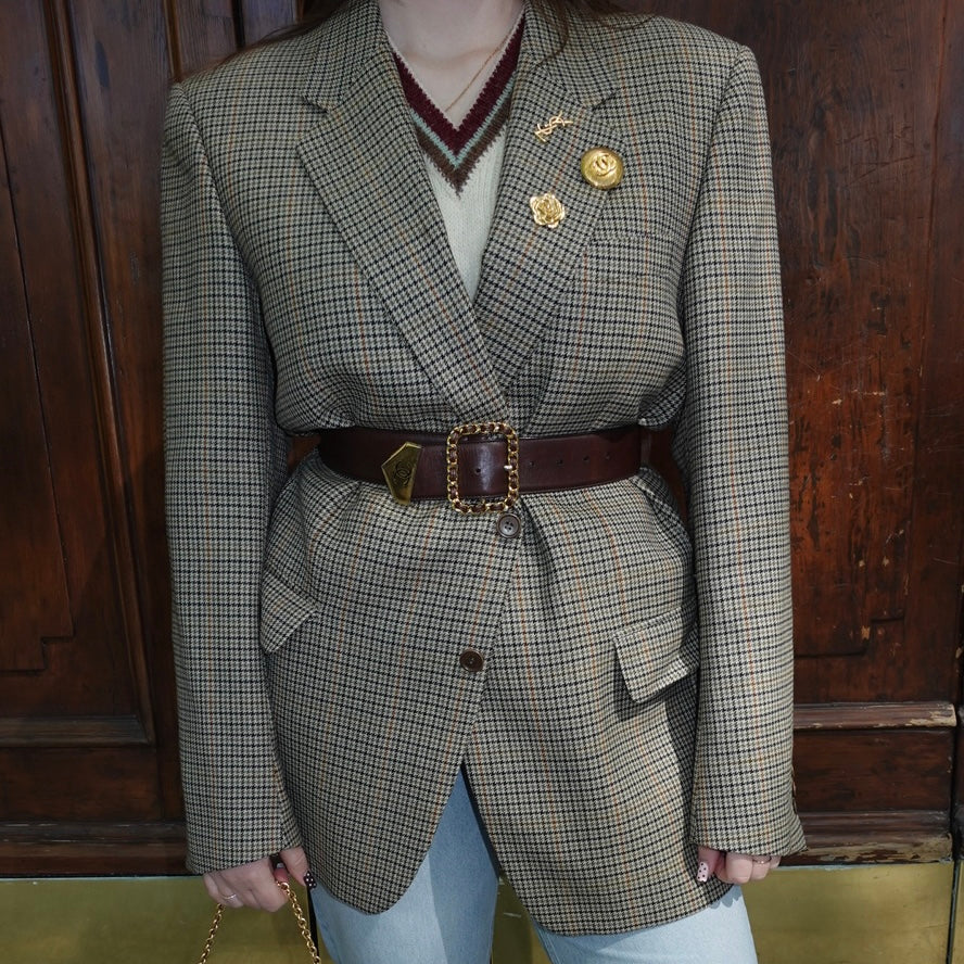 Blazer with Brown Houndstooth