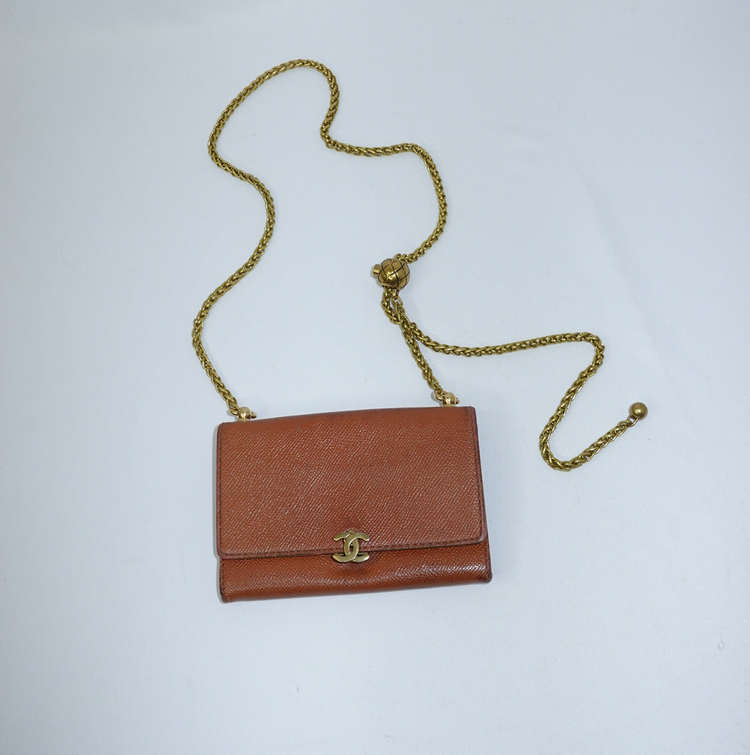 Chanel Caramel Wallet w/Chain