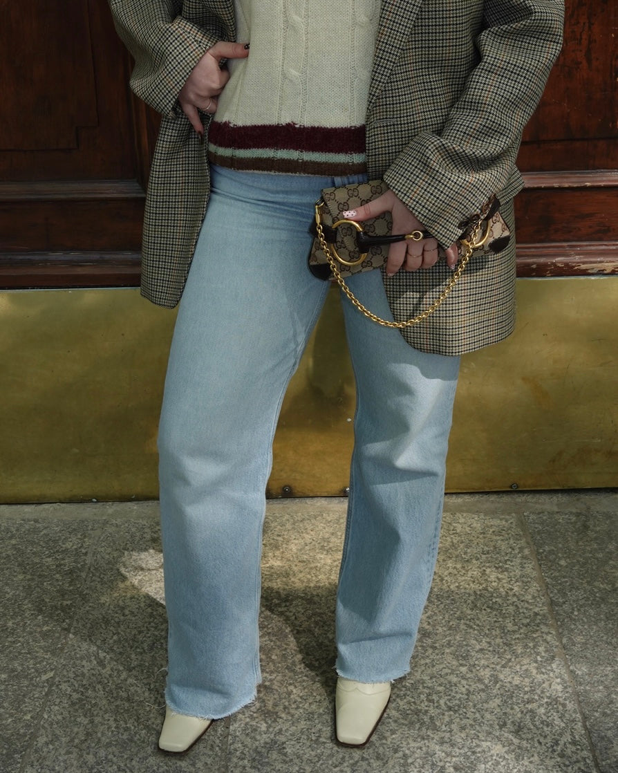 Gucci Horsebit Chain Monogram Canvas Shoulder Bag