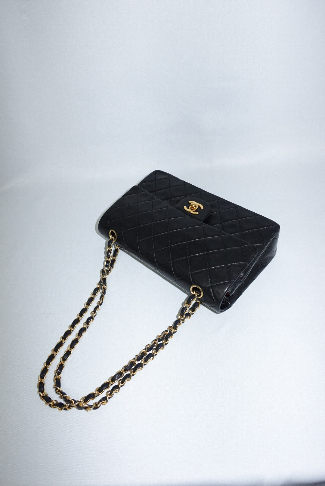 Borsa Chanel Vintage Classic Timeless Medium 25 Double Flap nera