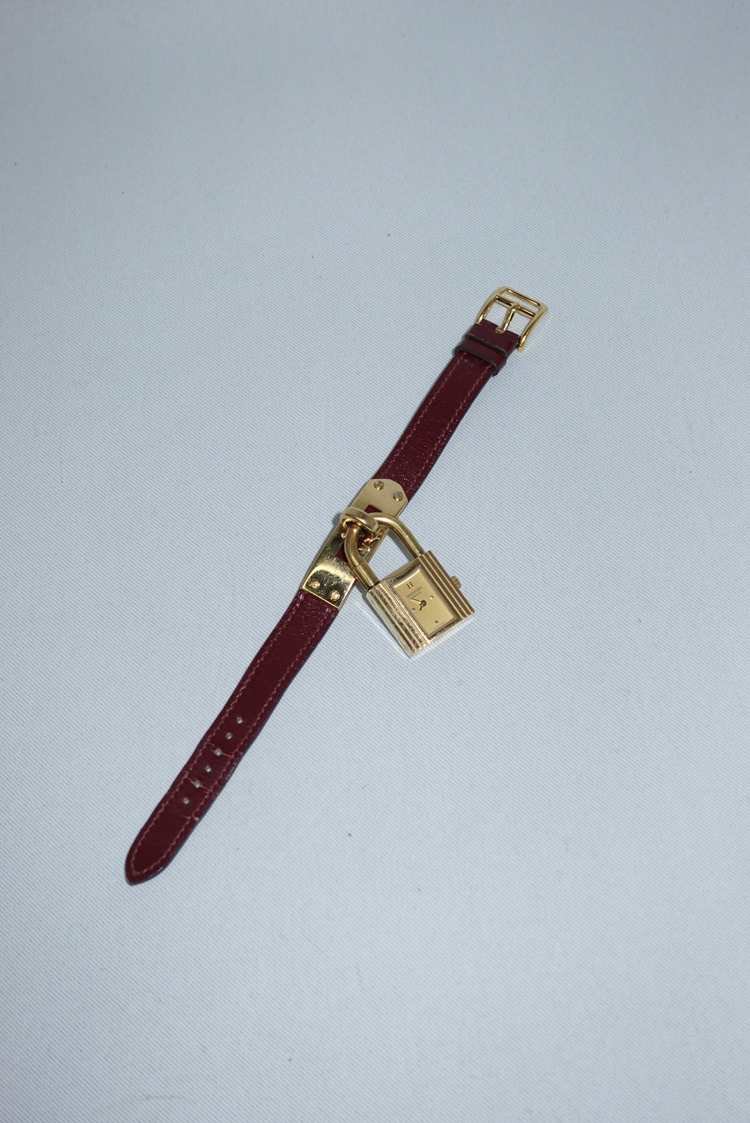 Hermès Kelly Vintage Watch with Burgundy Strap