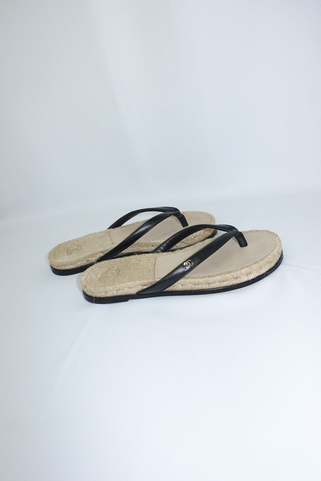 Chanel Black Vintage Espadrilles Sandals