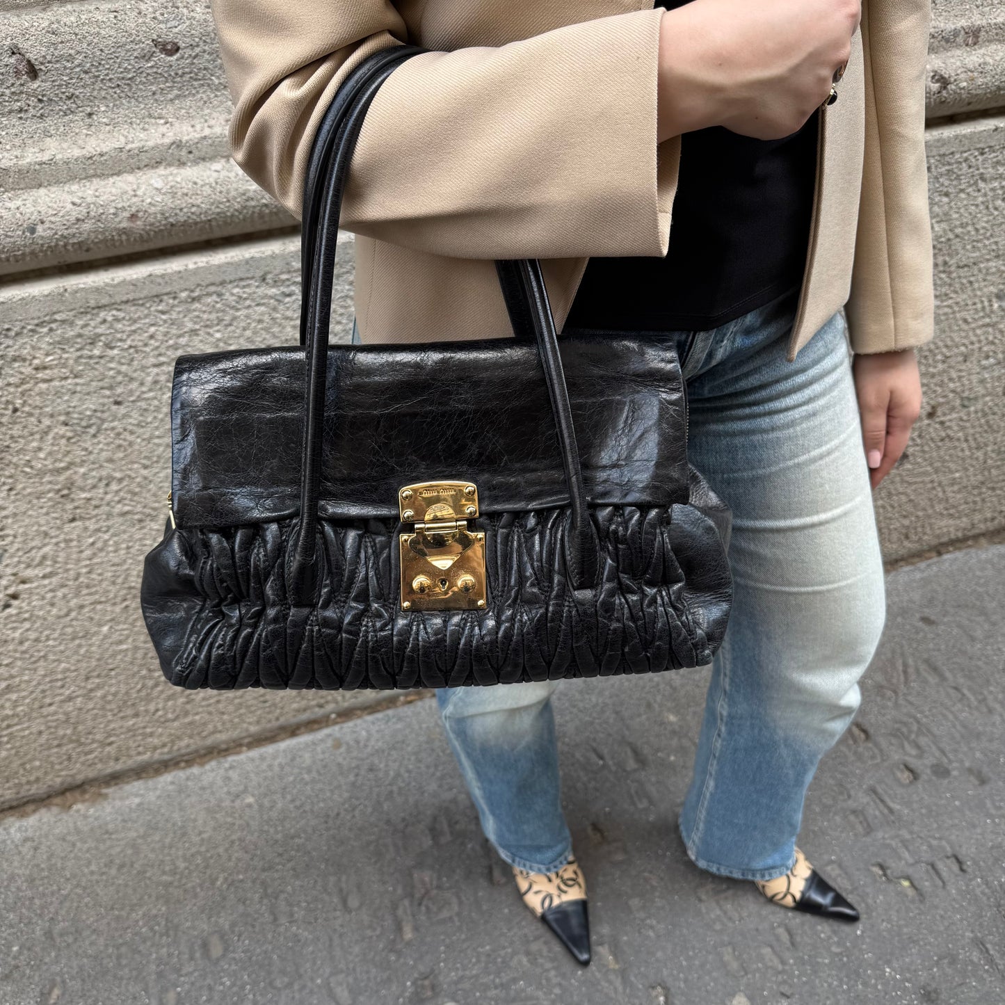 Miu Miu Matelasse Black Bag