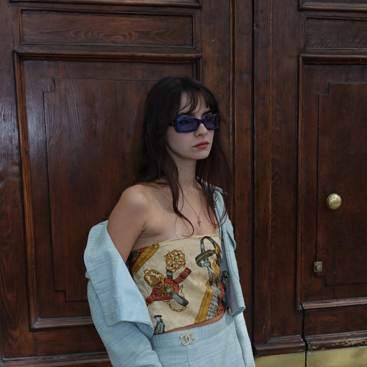 Chanel 2000s Gradient Blue Navy Sunglasses