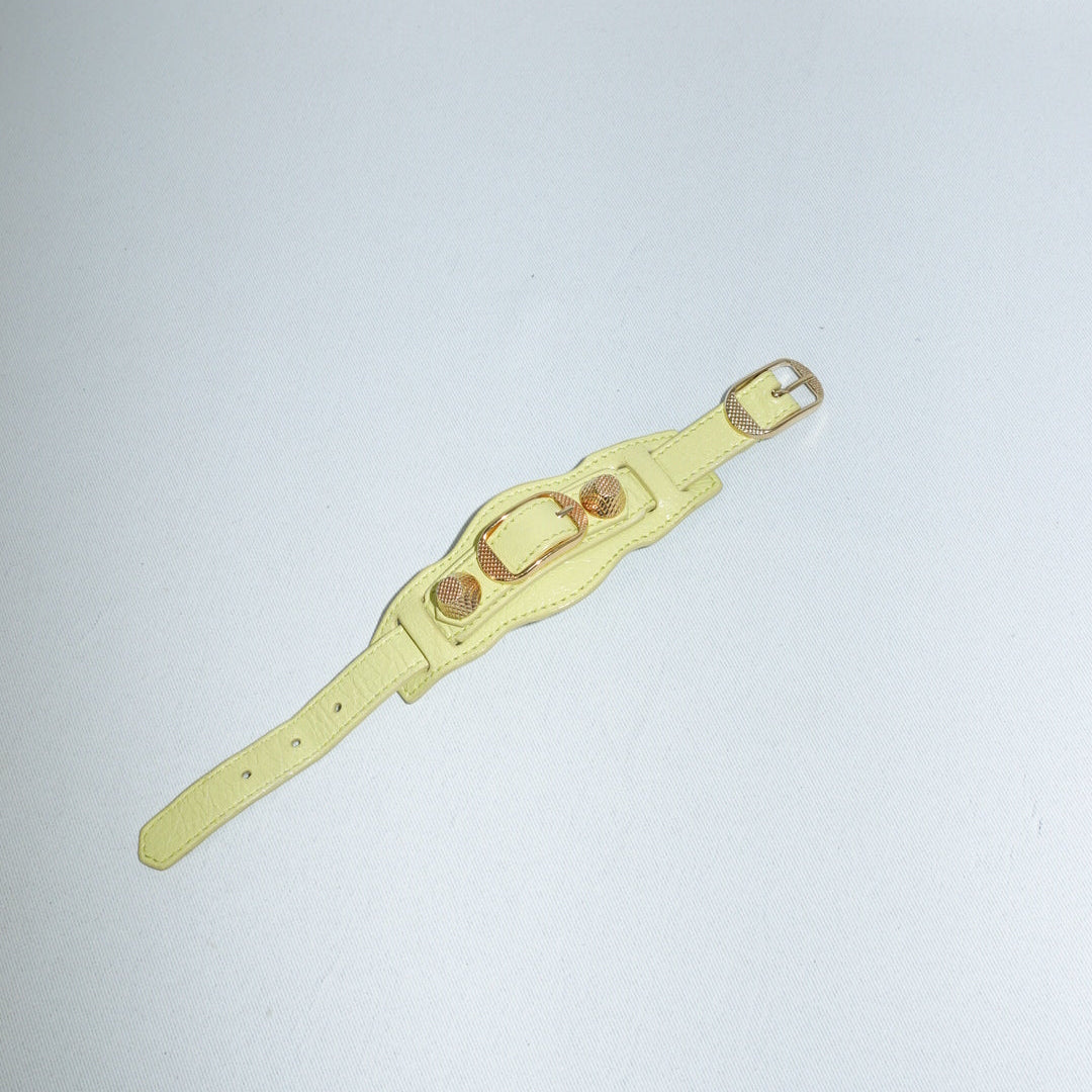 Balenciaga Giant 12 studded bracelet in soft yellow leather