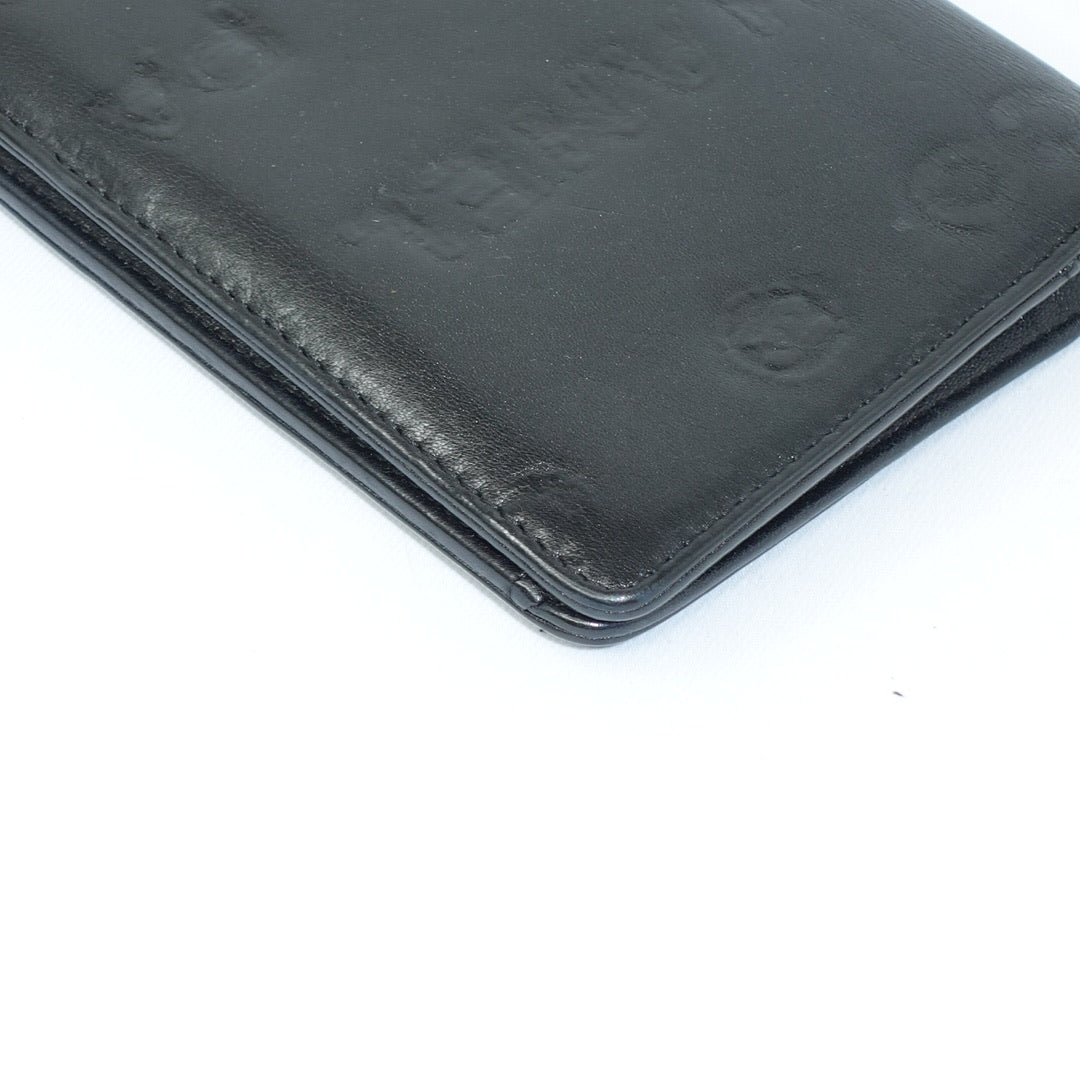 Chanel Black Leather CC Logo Long Wallet