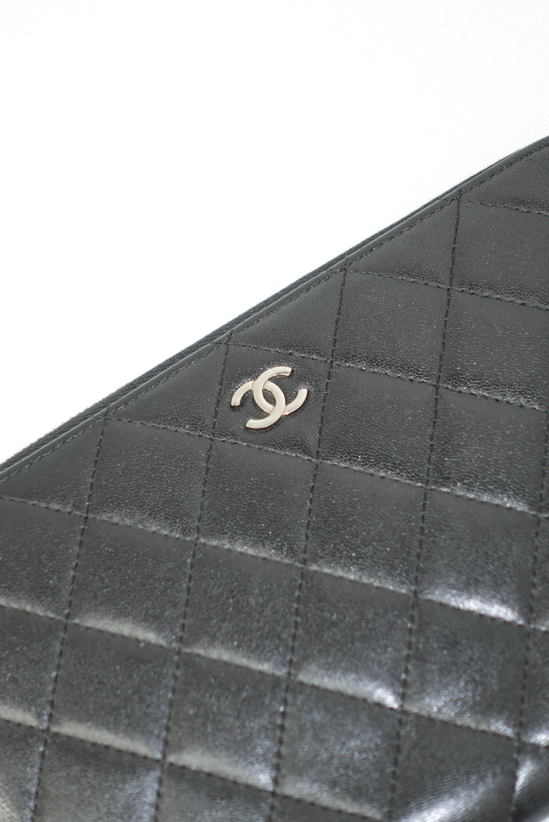 Chanel Timeless Re-Worked Zip Big Vintage Wallet with Chain Black