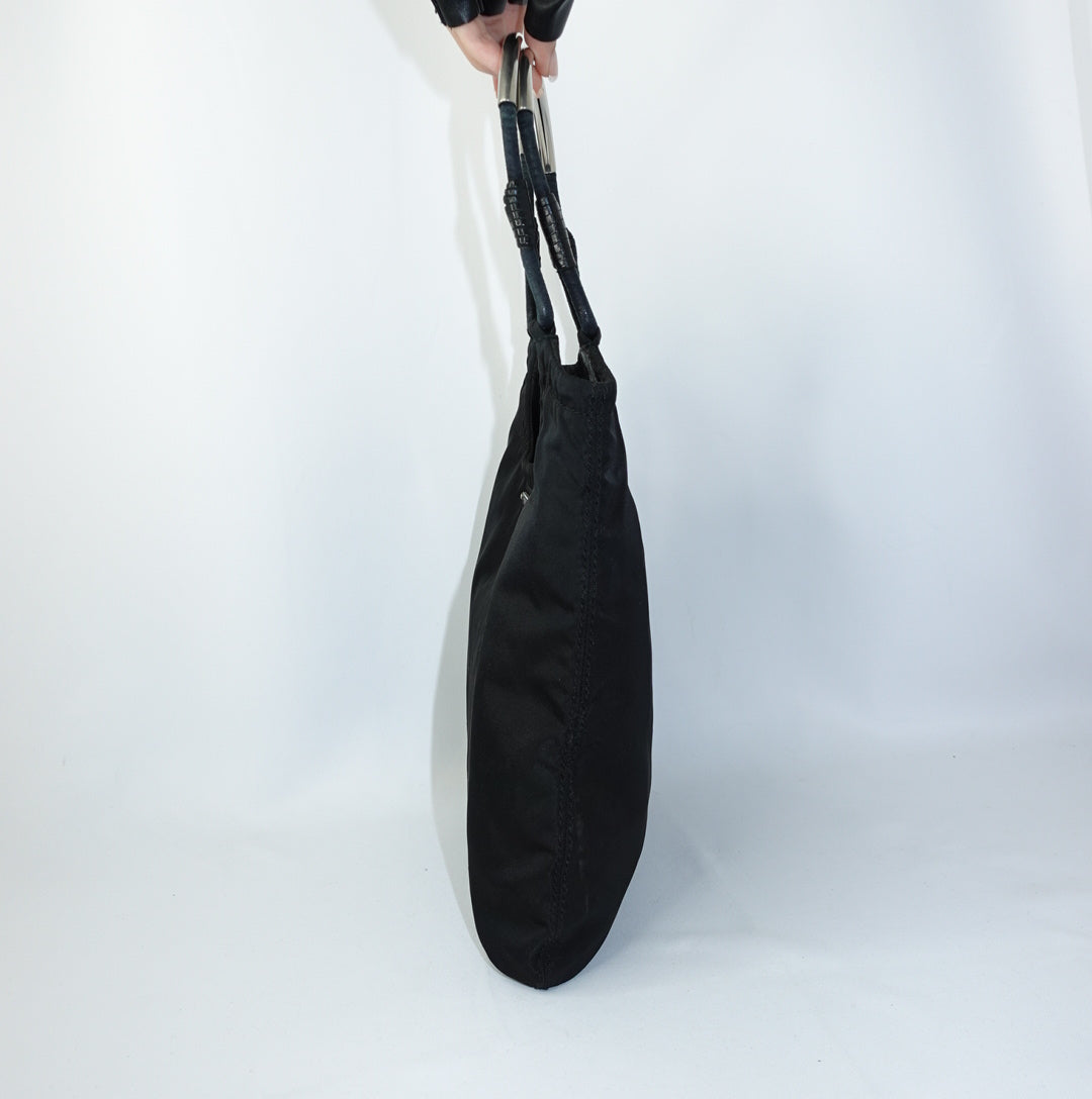 Prada Nylon Tote Metal Strap