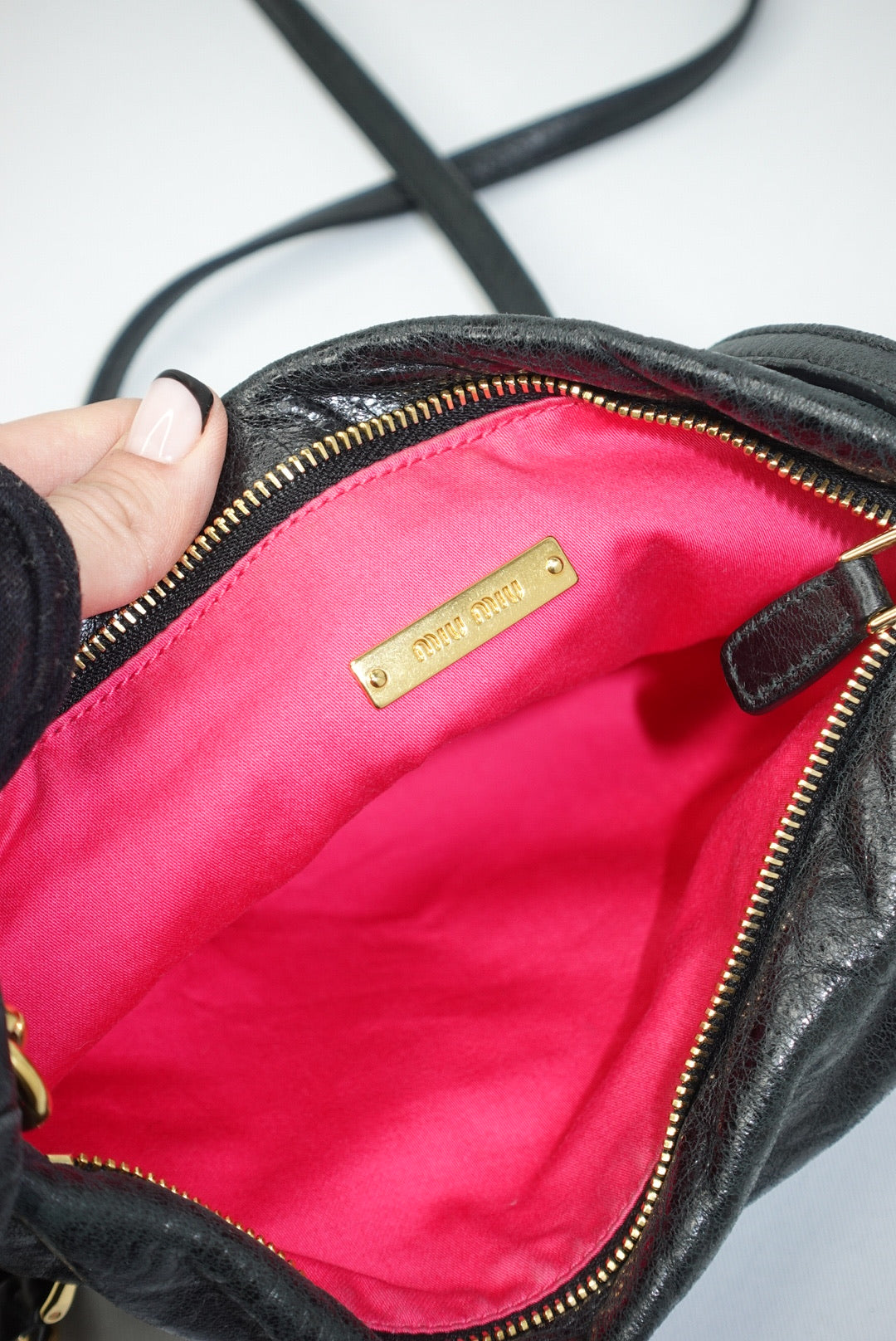 Miu Miu Black Vintage Crossbody Bag w/ Charm