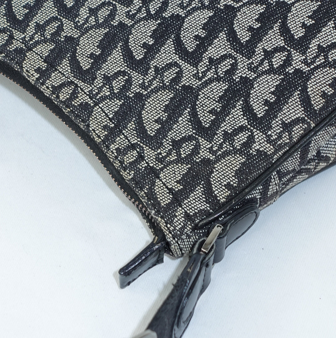 Dior Saddle Flap Monogram Canvas Shoulder Bag