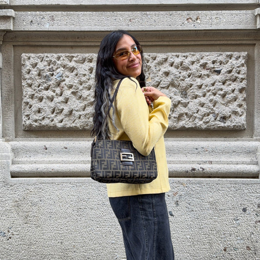 Fendi Baguette Tote Zucca Tela monogramma