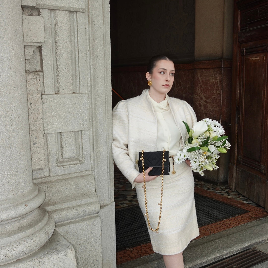 Cream Wool Jacket and Skirt Set – Tailored Two Piece