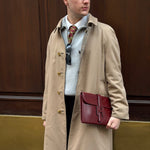 hermes clutch luxury leather burgundy
