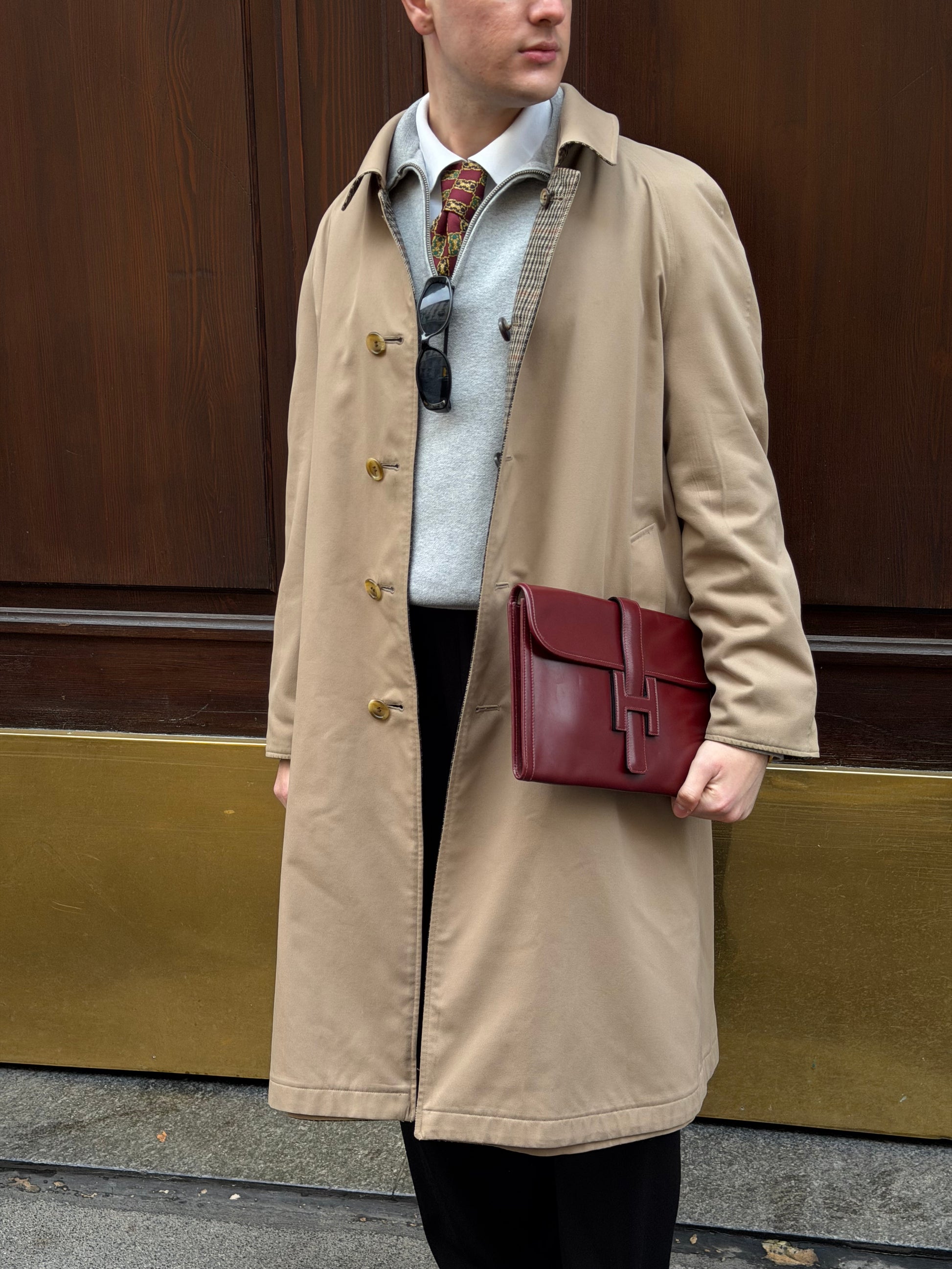 hermes clutch luxury leather burgundy