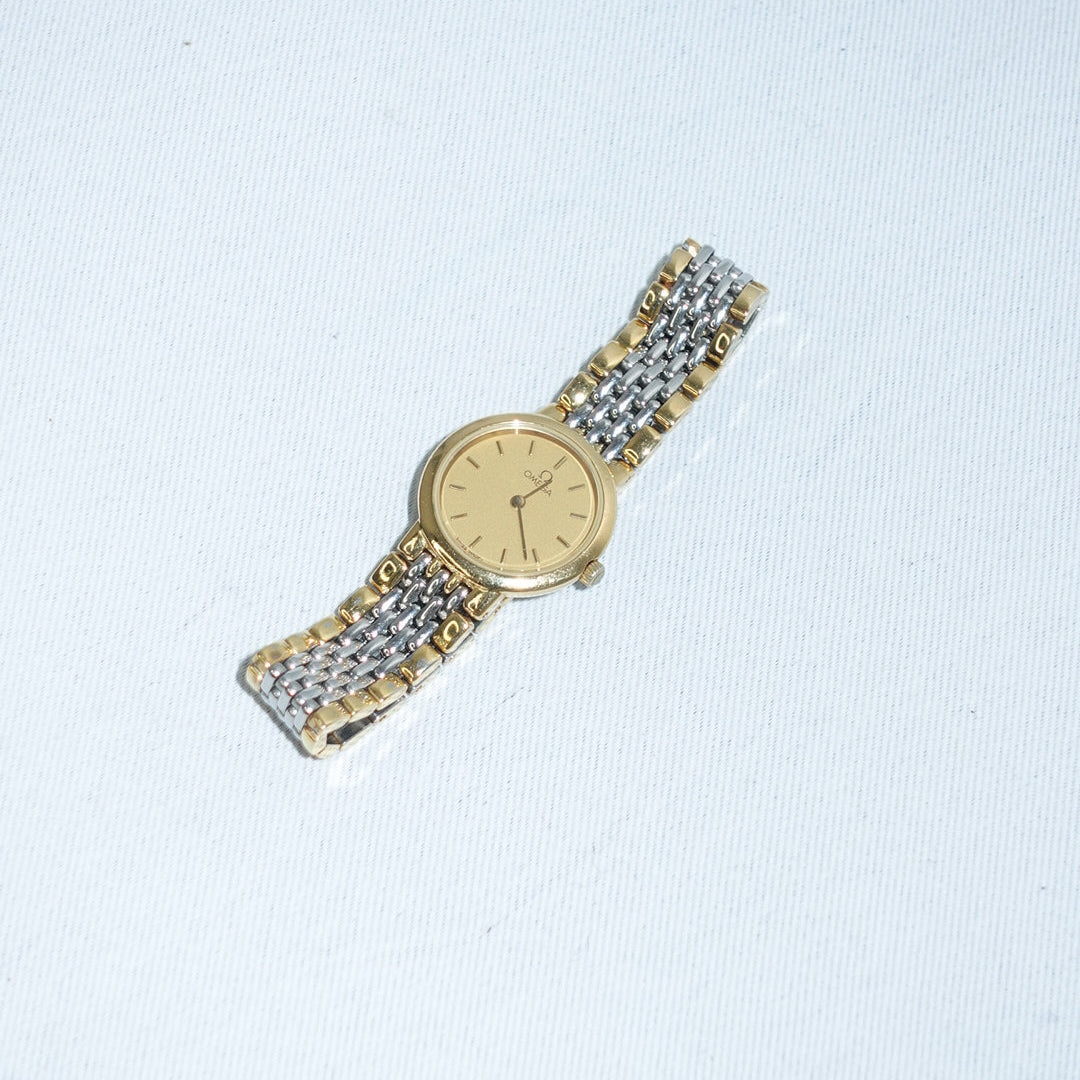 Omega De Ville Round Small Gold & Silver Watch