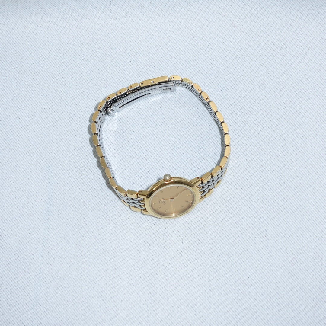 Omega De Ville Round Small Gold & Silver Watch