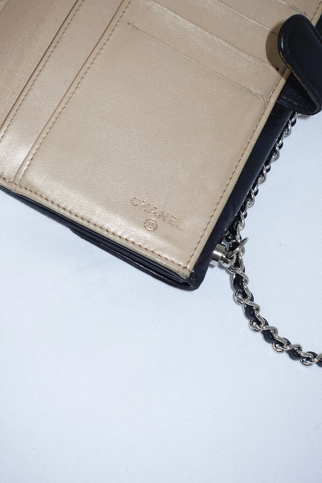Chanel Re-Worked Flap Vintage Camellia Limited Edition Wallet with Chain