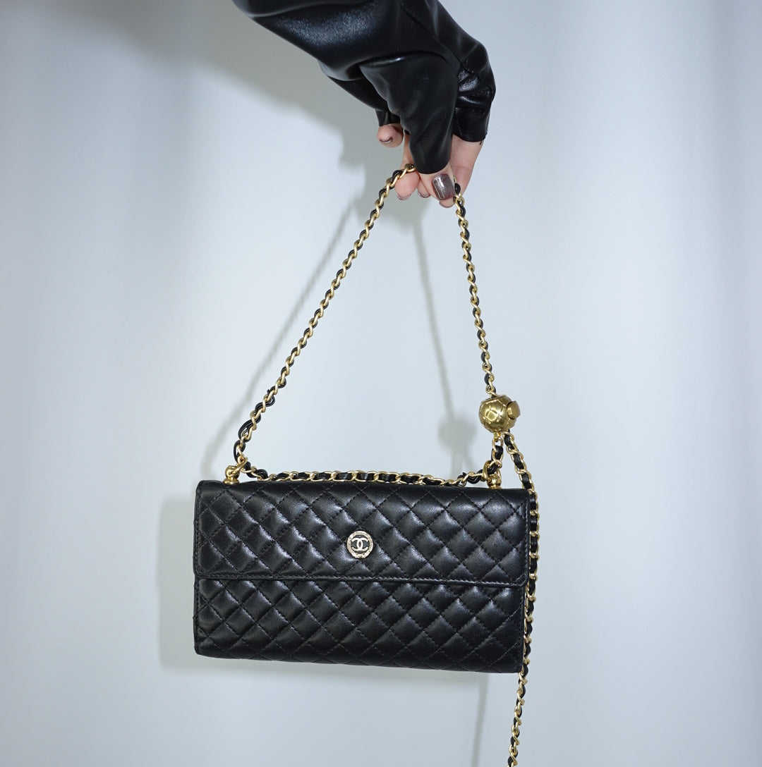 Chanel Black Wallet w/Chain