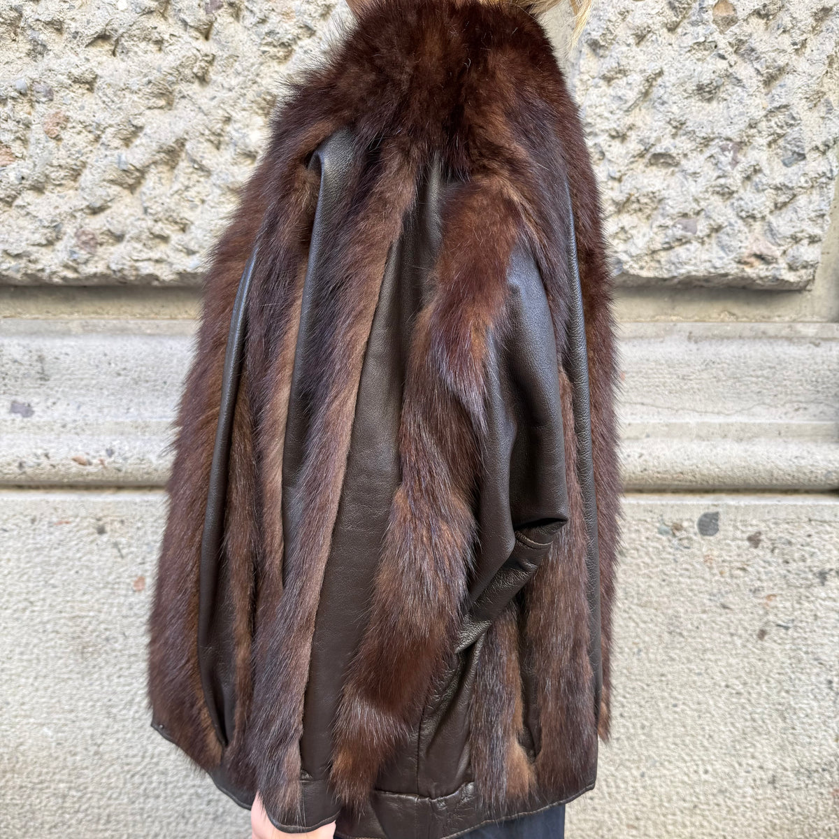 Leather and Mink Fur Jacket