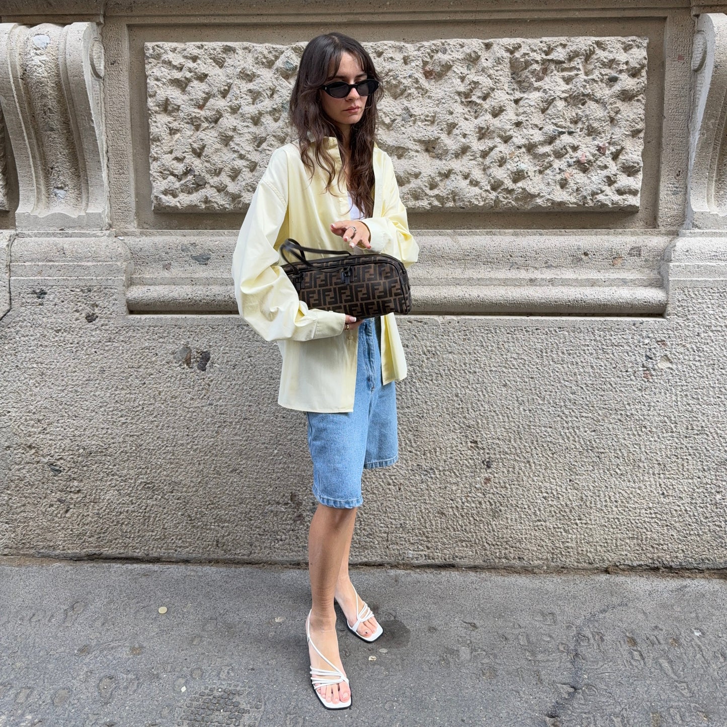 Fendi Bassotto Zucca Brown Bag