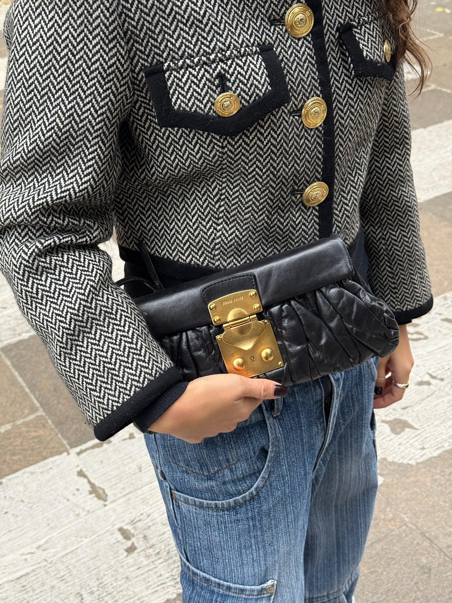 Miu Miu Black Coffer Pochette