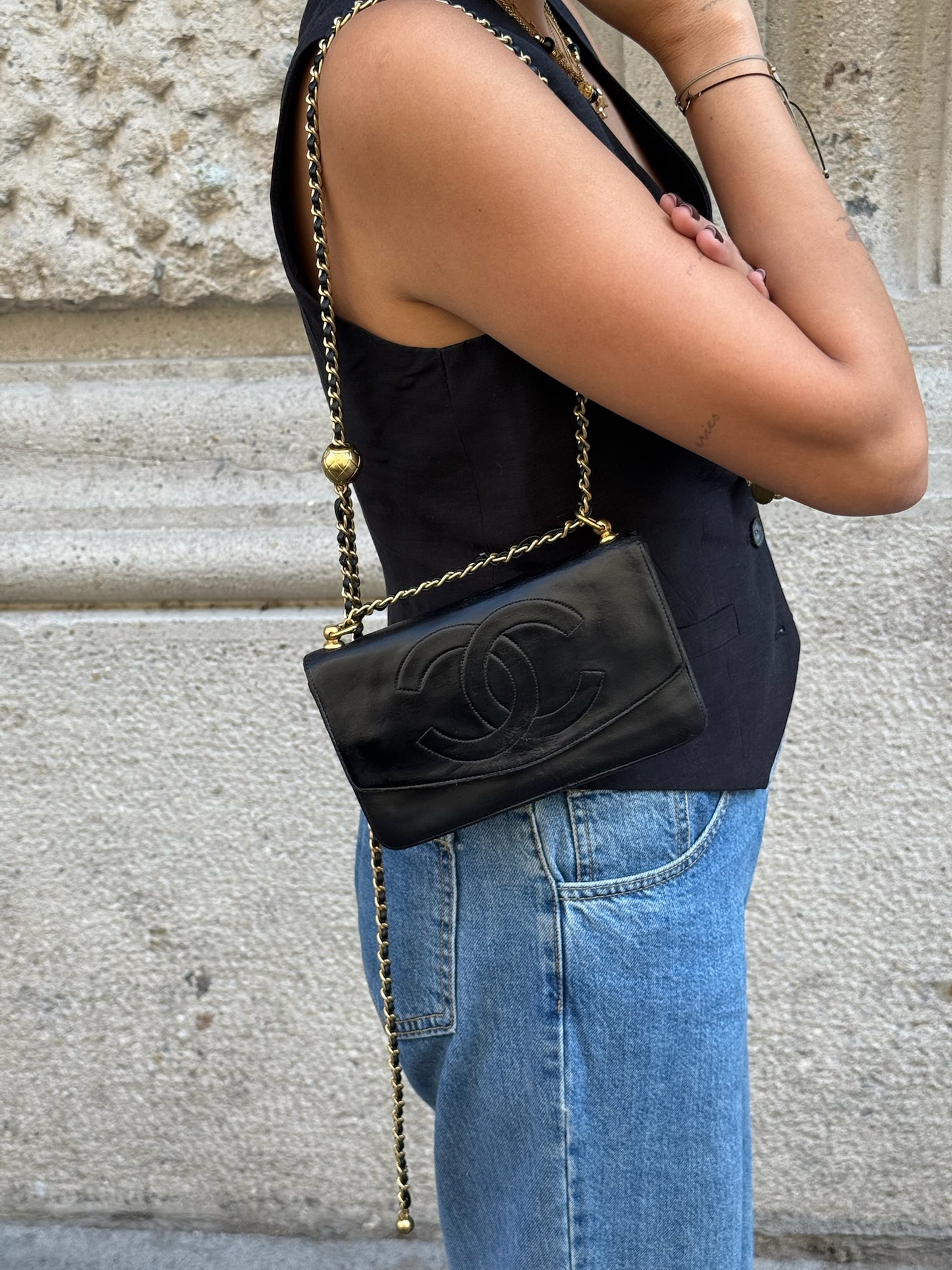 Re-Worked Chanel CC Flap Vintage W.O.C Lambskin
