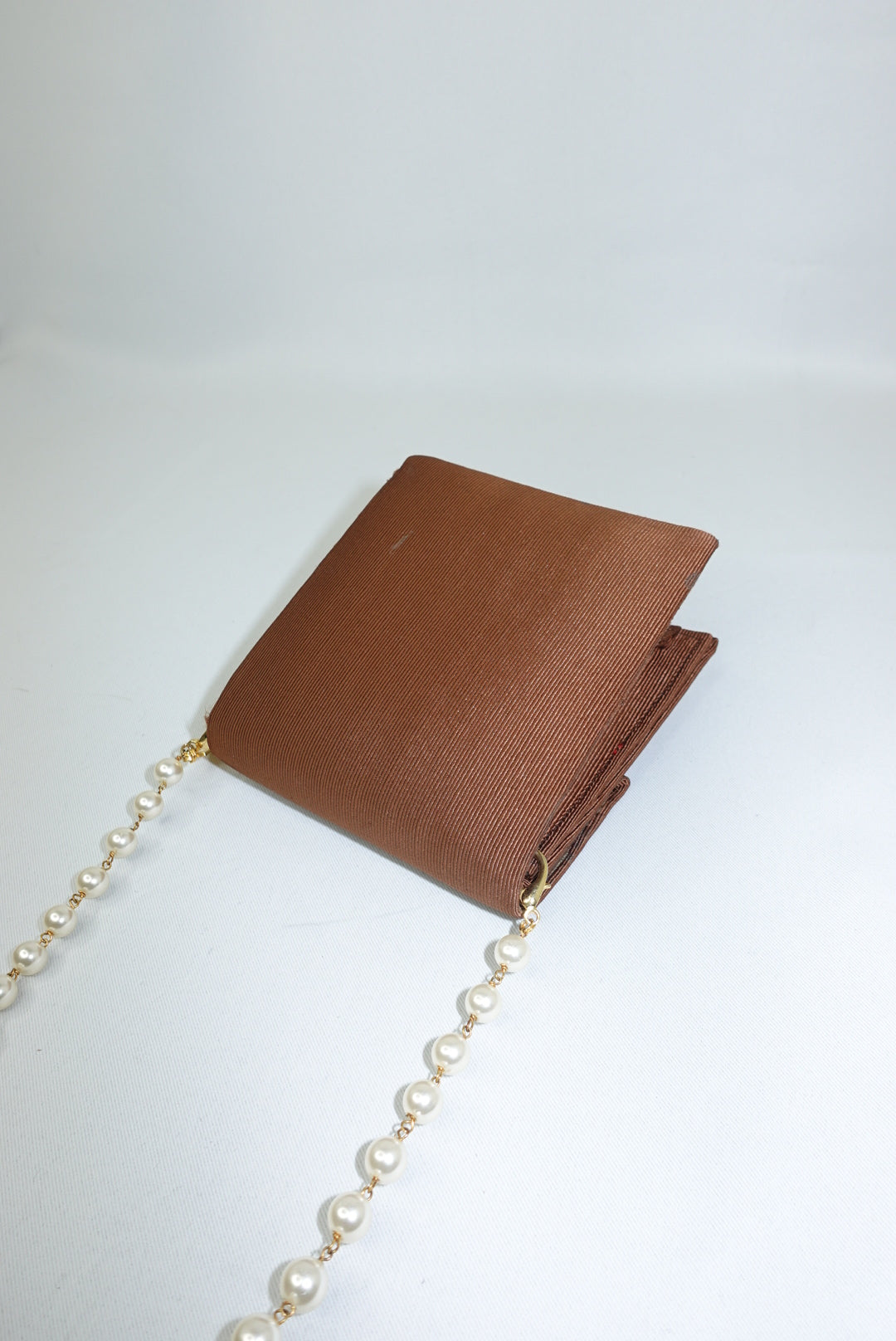 Fendissime Vintage Caramel and Gold Pearl Chain Bag