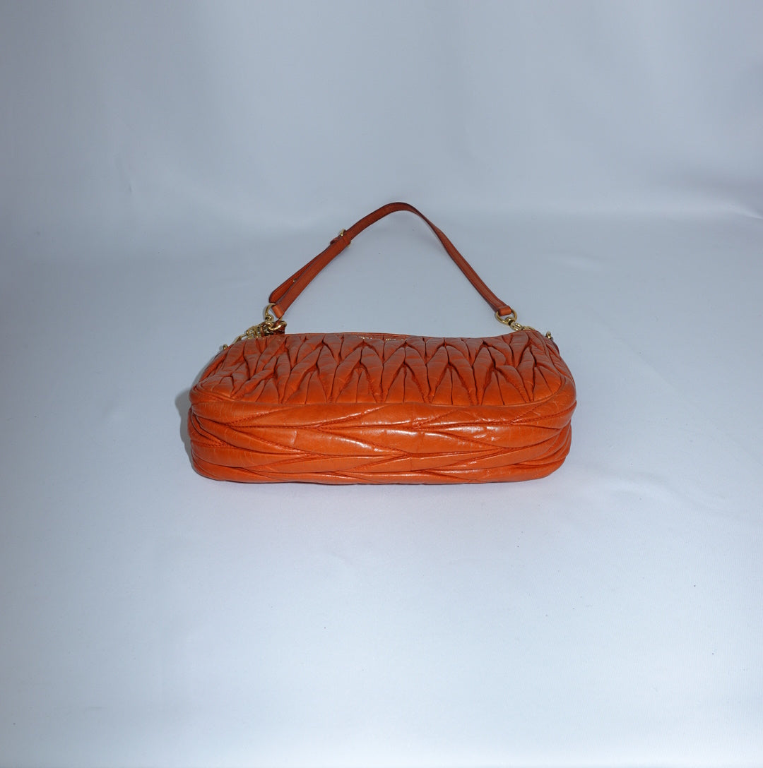 Miu Miu Orange Matelasse Shoulder Bag