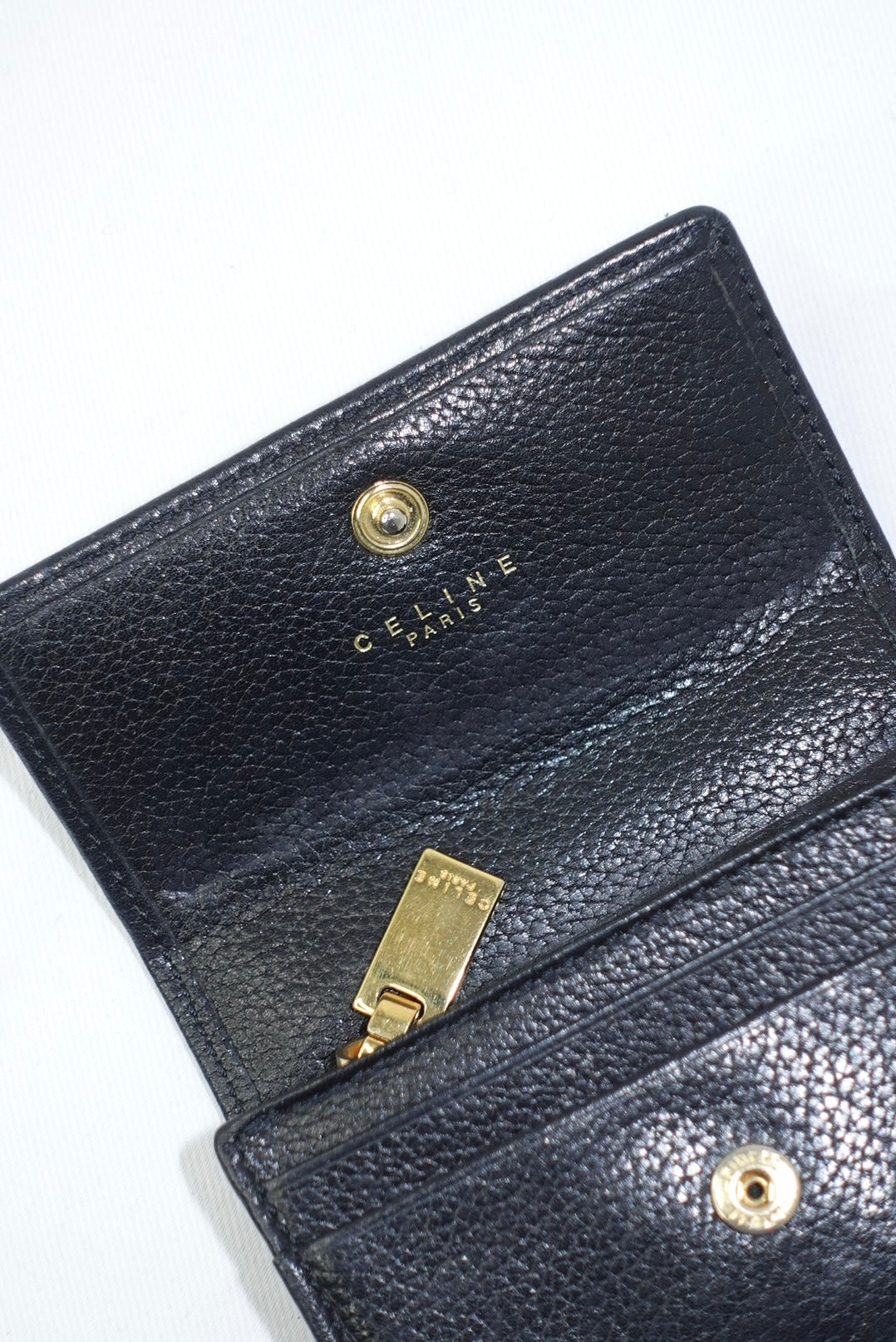 Celine Black Leather Vintage Wallet