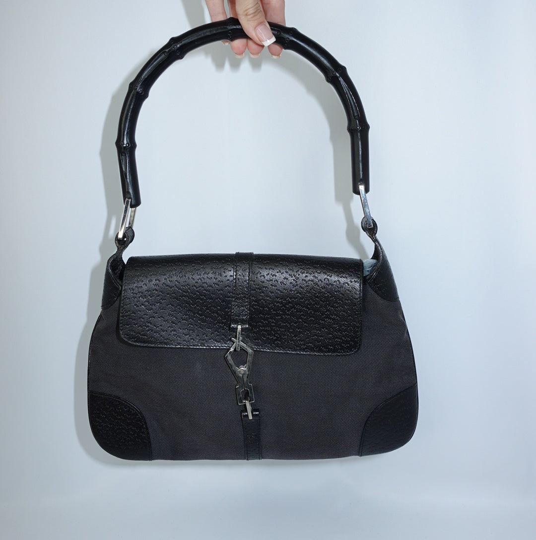 Gucci Black Jackie w/ Bamboo Handle