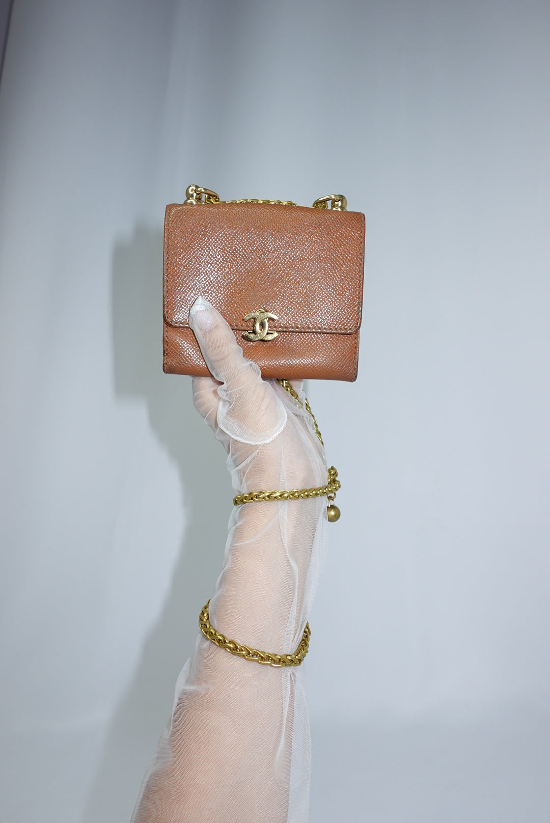 Re-Worked Chanel Vintage Caramel Brown Small W.O.C.