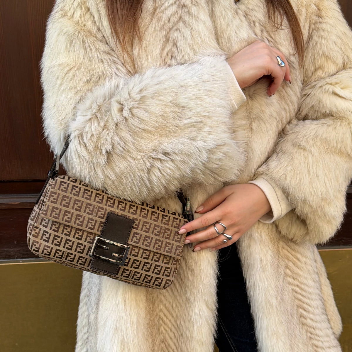 Fendi Baguette Zucchino Monogram Bag