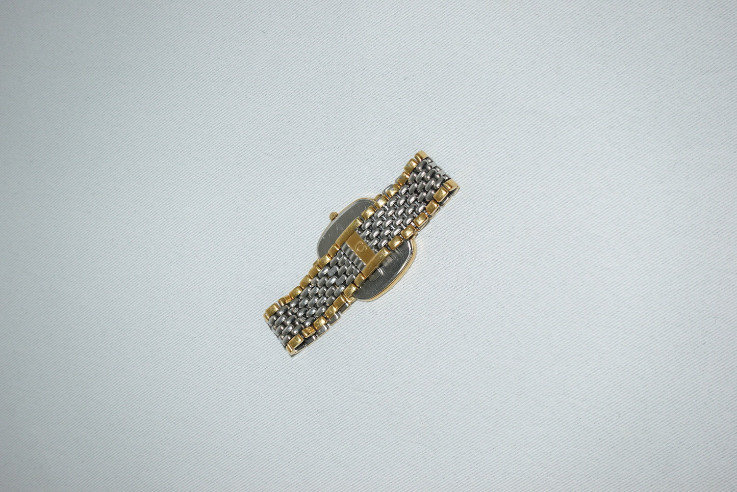 Orologio Omega De Ville rettangolare grande vintage color oro e argento