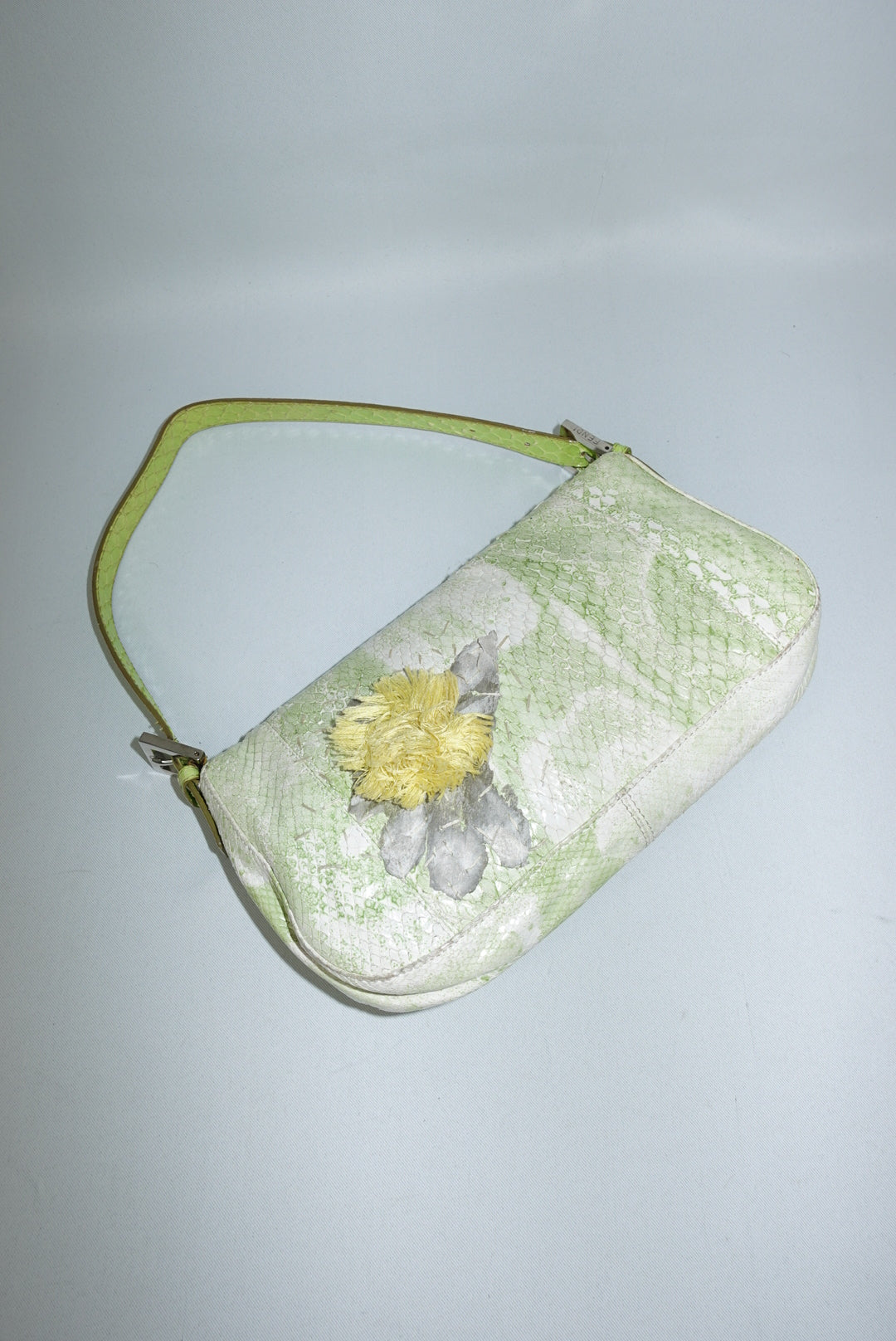 Fendi Baguette Vintage Limited Edition Lime Green Python leather